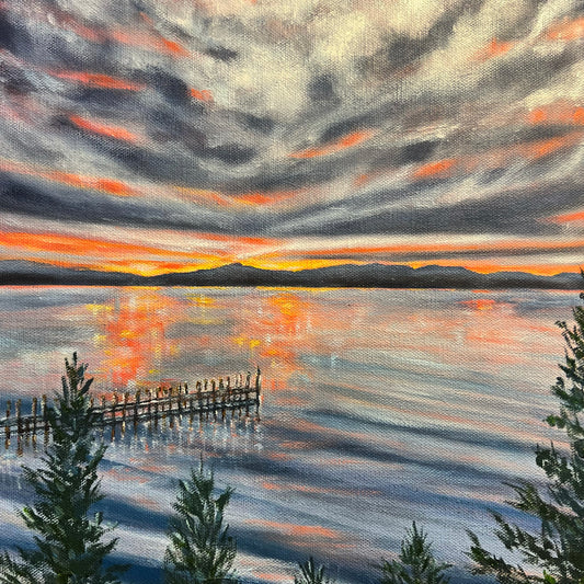 Sunrise Tahoe City-Original Painting by Kirsten Hagen