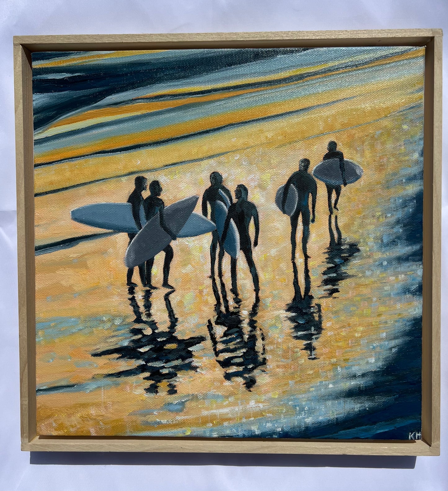 Avila Beach Surfers-Original Painting by Kirsten Hagen