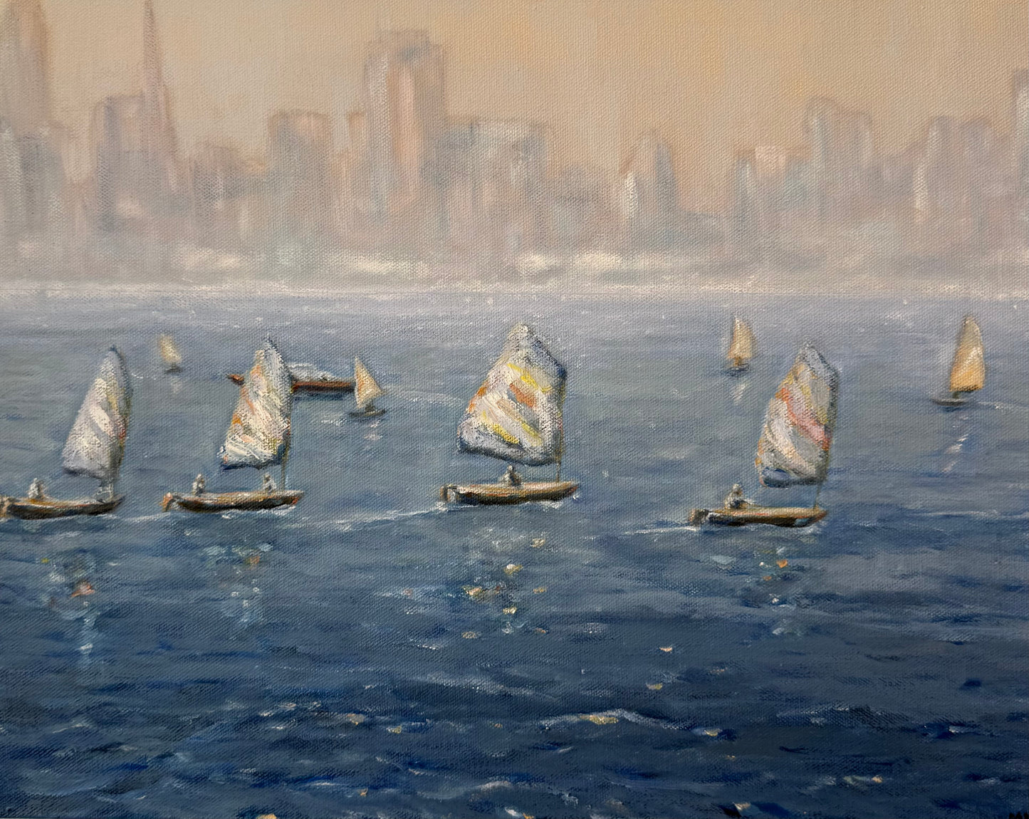 Sailing on the San Francisco Bay -Original Painting by Kirsten Hagen